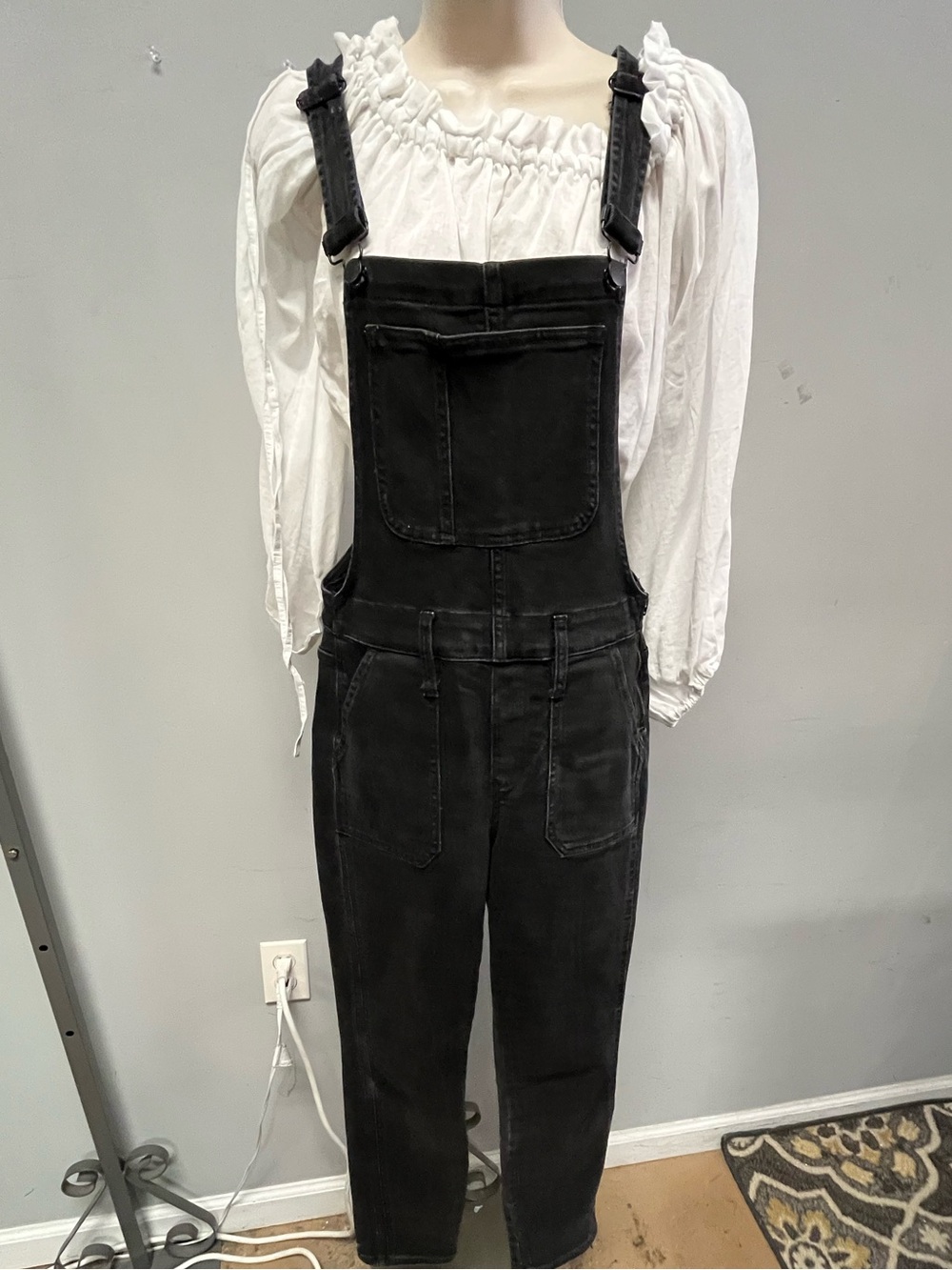 1057 / Madewell Black Denim Women's Overalls Size Small
